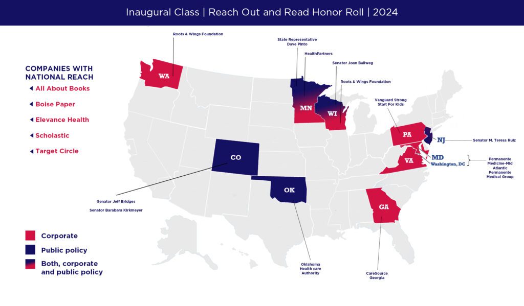 Reach Out and Read's Honor Roll class, featuring Colorado senators