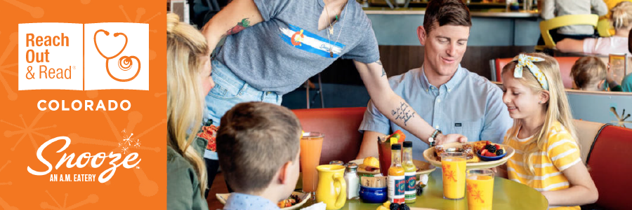 reach out and read colorado hosts breakfast for dinner at snooze, february 26